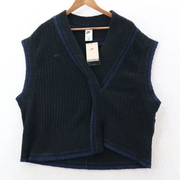 Nike FN1886-010 Sweater Vest Women's Small Black Sportswear Collection Knit - Picture 2 of 9